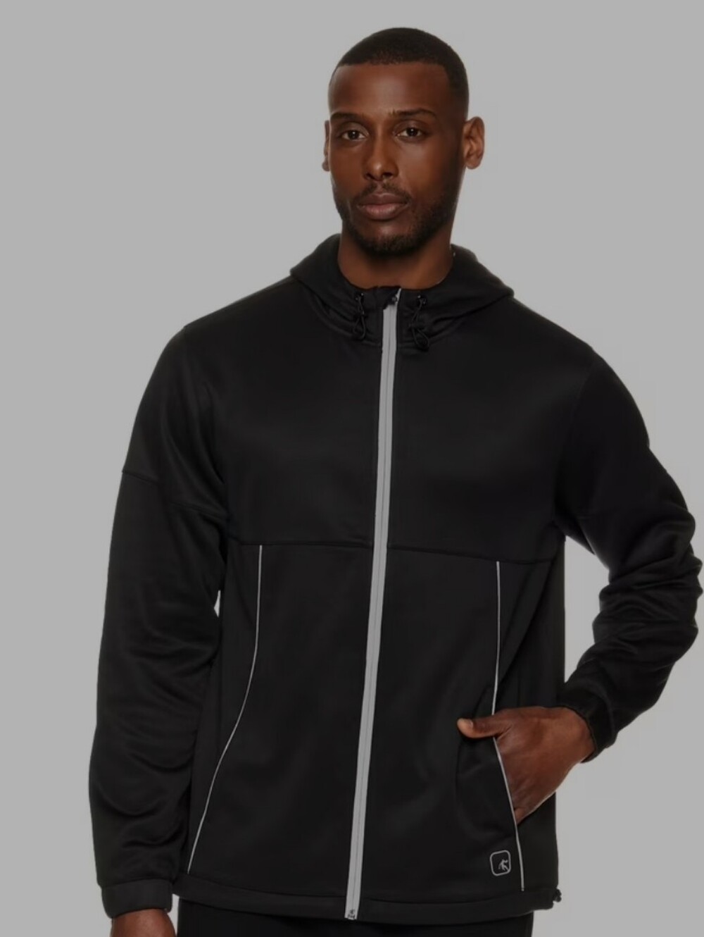 And1 Ens Black Full-Zip Performance Hoodie with Contrast Trim Size L